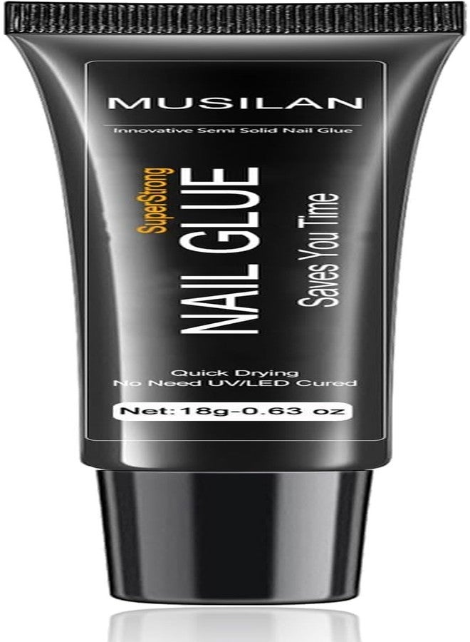 MUSILAN 18g Semi Solid Super Strong Nail Glue for Press On Nails - No UV Lamp Needed Quick Drying & Long-Lasting Professional Solid Nail Glue Gel for Fake False Acrylic Nails Tip at Home DIY Manicure - Image 1